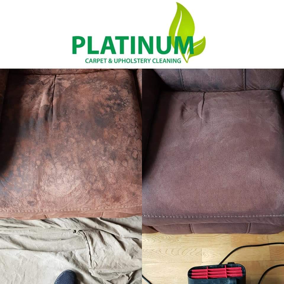 Upholstery cleaning in Ratoath, before and after.